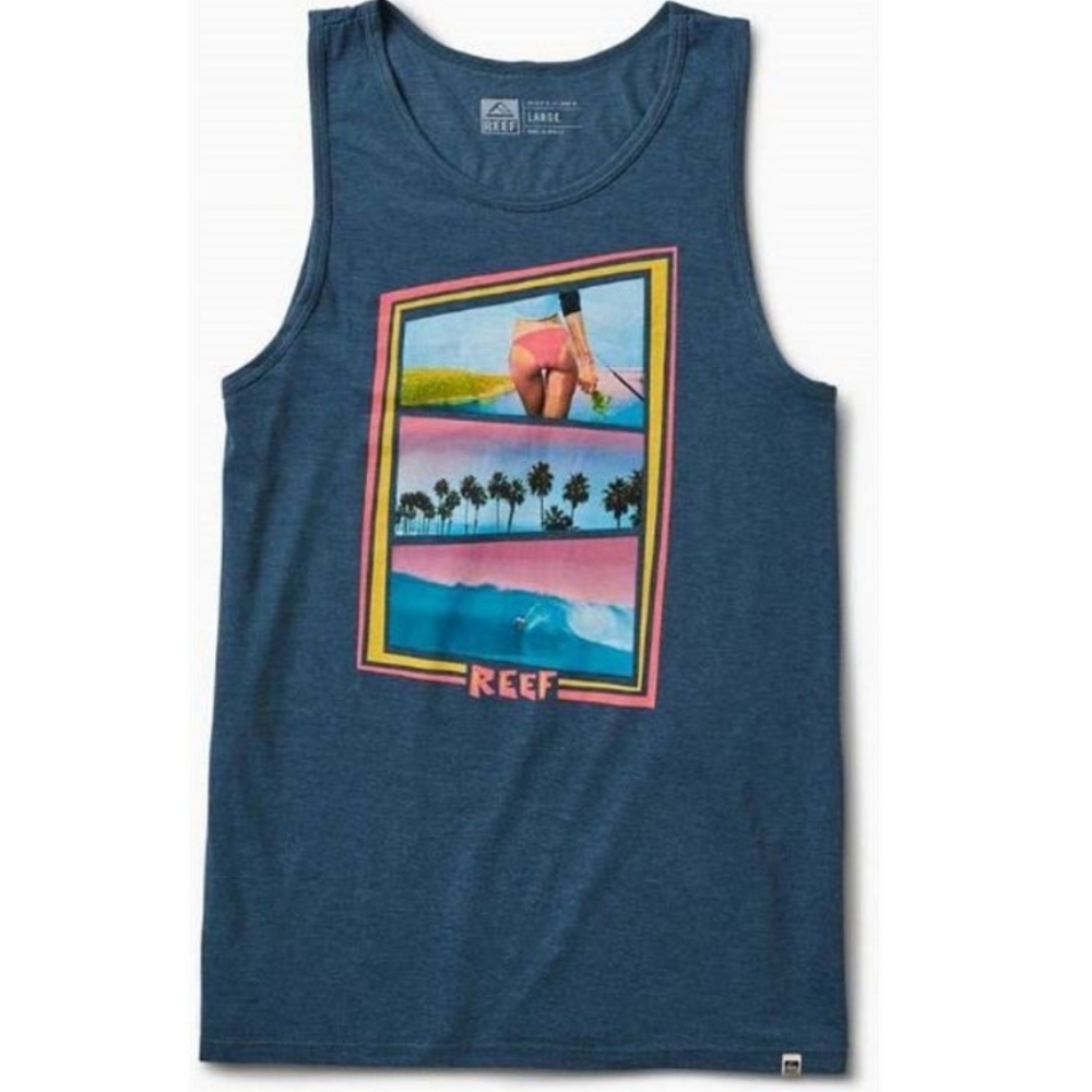 Reef Culture Graphic Tank Top Sz Med